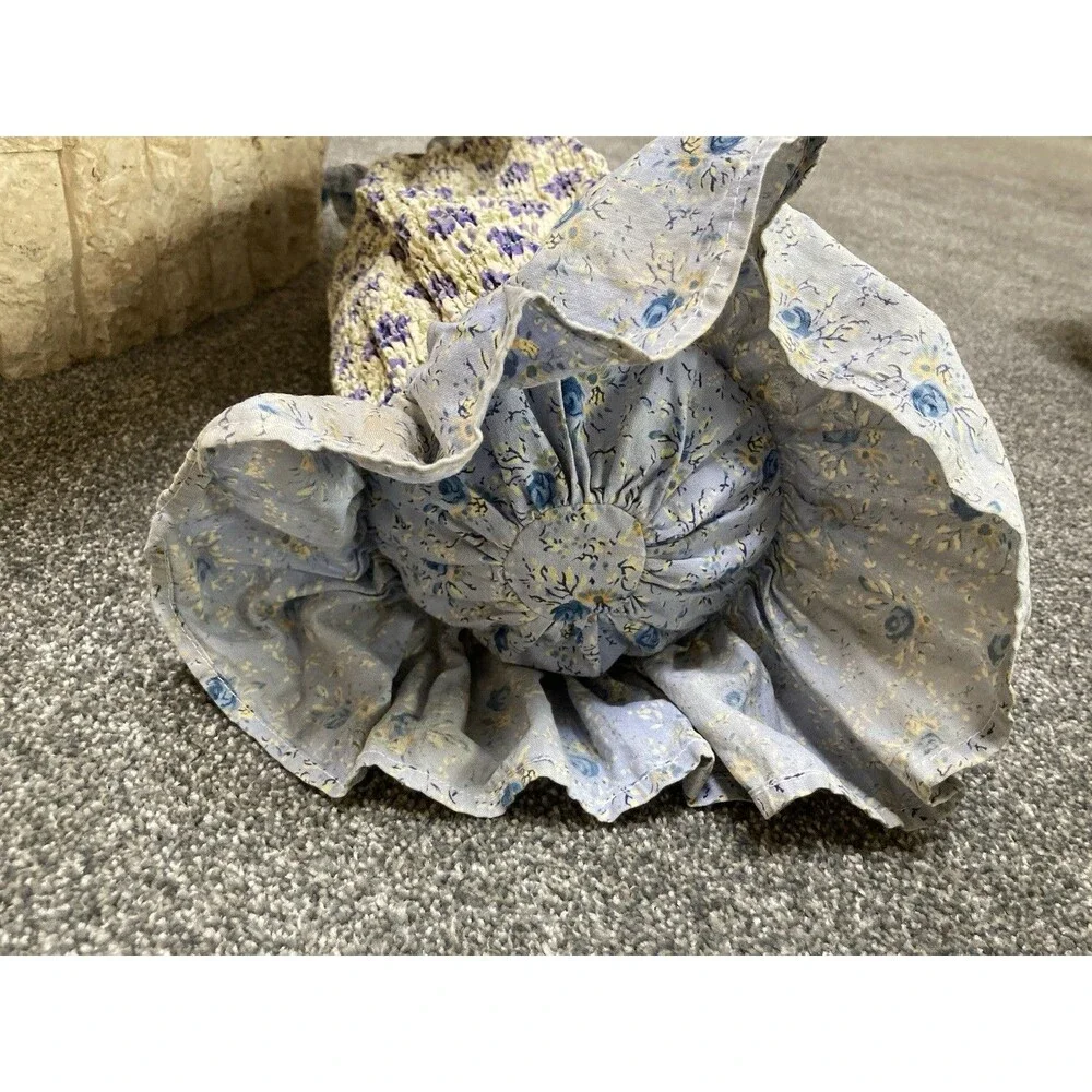 April Cornell Cottage Rose Cushion Pillow‎ and Cover 17x7 Wedgewood Blue Purple